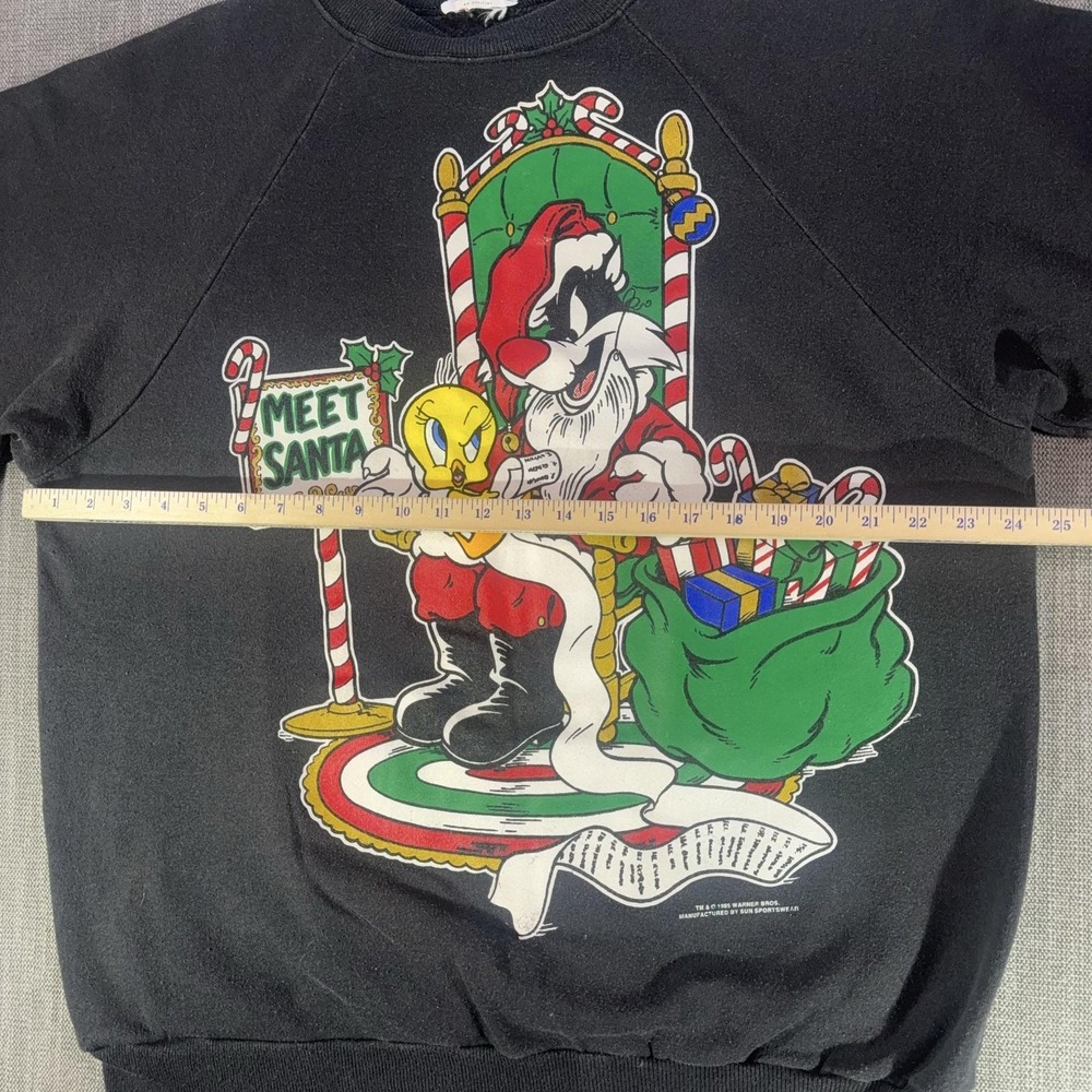Vintage Sun Sportswear Tweety Sylvester Sweatshirt Mens Large Christmas 90s - Picture 5 of 7